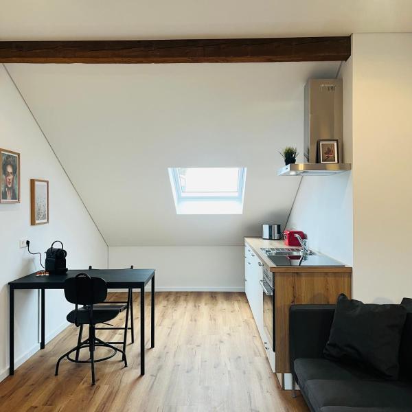 Na fotografii je vidět objekt City Loft Apartment Bad Säckingen nacházející se ve městě Bad Säckingen.