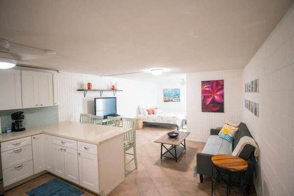 A la foto es mostra l'objecte Beach & Country Beachfront Studio situat a la ciutat de Punaluu.
