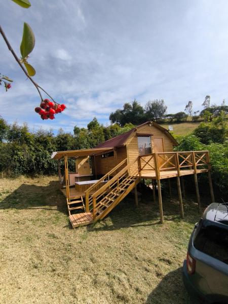 Nella foto è visibile l'oggetto Glamping con jacuzzi La Terraza del cielo situato nella città di Chocontá.