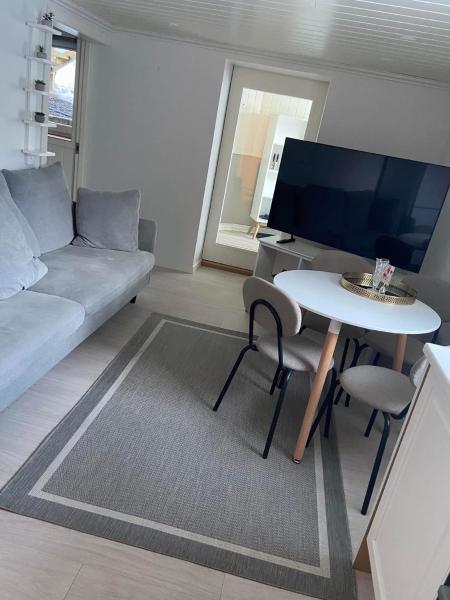På bildet vises objektet Koselig kjeller leilighet som ligger i byen Larvik.