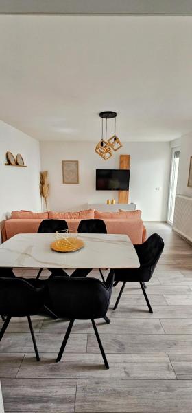 The photo shows the Apartman Vrućica view located in the city of Teslić.