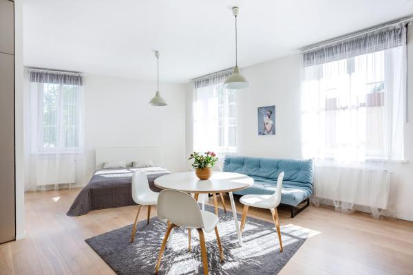 A la foto es mostra l'objecte Spacious Cozy Studio, 3A situat a la ciutat de Vílnius.