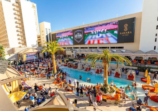 Na foto é possível ver o objeto SAHARA Las Vegas localizado na cidade de Las Vegas.