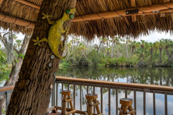 En la foto se muestra el objeto Riverside Breeze Tropical Retreat w Tiki Hut&BBQ ubicado en la ciudad de Bradenton.