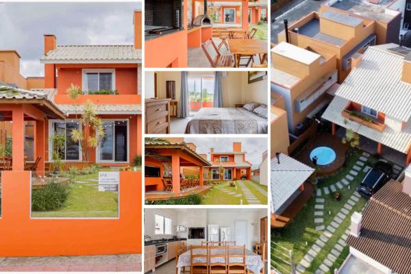 Nella foto è visibile l'oggetto Casa em Garopaba - Piscina - Forno para pizza - Ar condicionado - 3 quartos situato nella città di Garopaba.