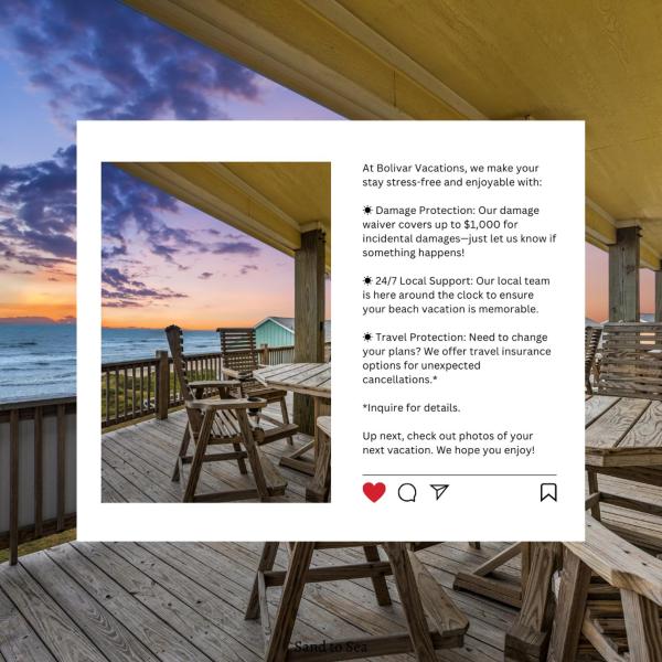 Фотография 6: Waves & Whiskey Beachfront HotTub Double Decks! Tiki Bar