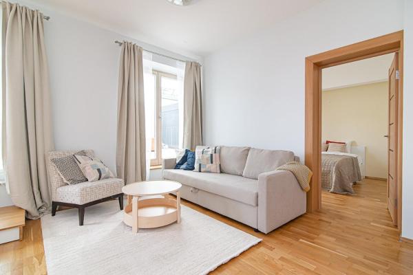 A la foto es mostra l'objecte Bright 1 BDR apartment in Vivid Paupys by URBAN RENT situat a la ciutat de Vílnius.