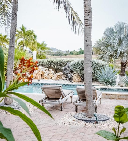Family villa with private pool & golf course view, Palm-Eagle Beach