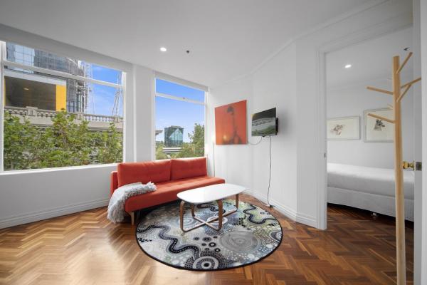 A la foto es mostra l'objecte Chic 1-Bed Apartment In the Heart of Melbourne situat a la ciutat de Melbourne.