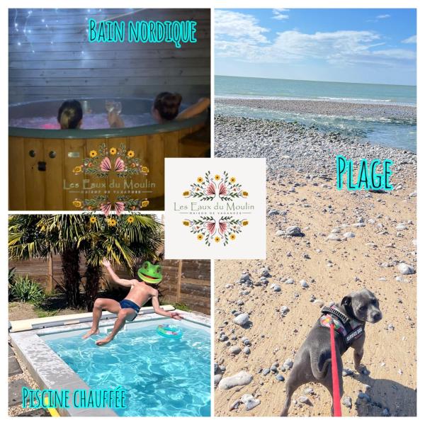 Nella foto è visibile l'oggetto Gîte Les Eaux du Moulin piscine chauffée et jacuzzi situato nella città di Vittefleur.