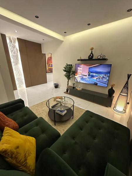 A la foto es mostra l'objecte Modern Apartment Al Khaleej District situat a la ciutat de Riad.