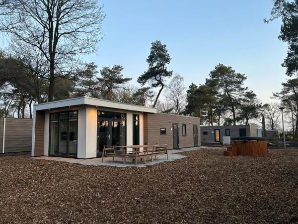 Na fotografii je vidět objekt Luxe chalet 5p met hottub midden in het bos - Boshuisje Casa Kuin nacházející se ve městě Haarle.