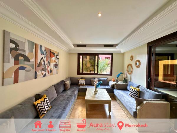 Auf dem Foto ist das Objekt Somptueux Appartement avec Jacuzzi Privé Marrakech in der Stadt Marrakesch zu sehen.