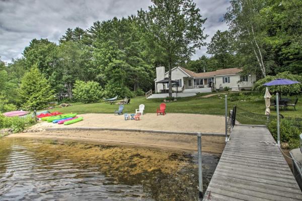 New Hampshire Home W/ Private Beach, Dock & Rafts! - Pittsfield, NH