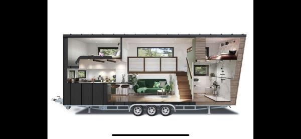 Foto 4: Tiny House mit Saunafass