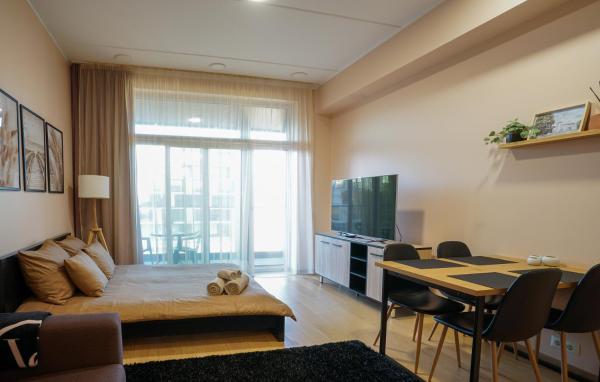 A la foto es mostra l'objecte Cozy city center studioapartment, Free parking situat a la ciutat de Pärnu.