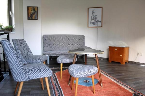 På billedet ses objektet Ferienwohnung Silo Mit Kleinem Garten beliggende i byen Steinfeld.