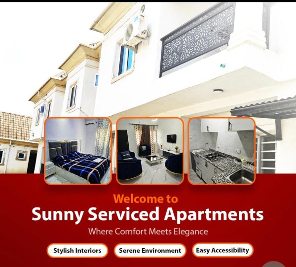 Na zdjęciu widoczny jest obiekt Sunny Service Apartment położony w mieście Agbelekale.