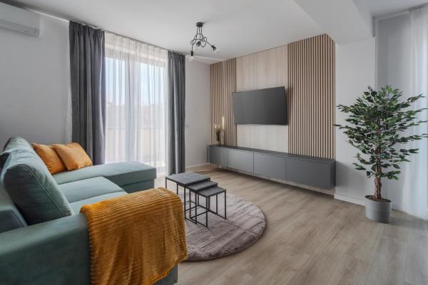 Na fotografii je vidět objekt Chic Grey Escape - Central, Free Parking, Self Check-In nacházející se ve městě Oradea.