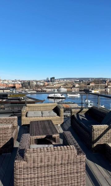 Tjuvholmen gem with rooftop terrace and parking, Oslo
