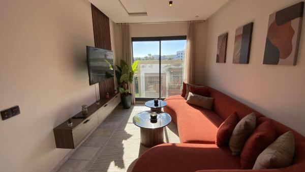 På bilden syns objektet Modern & Fully equipped 1BDR Flats in Palmiers Central Casablanca with Terrace & Parking som ligger i staden Maarif.