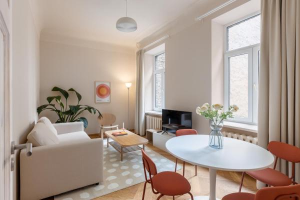 A la foto es mostra l'objecte Vibrant 1bd City Centre apartmen situat a la ciutat de Riga.