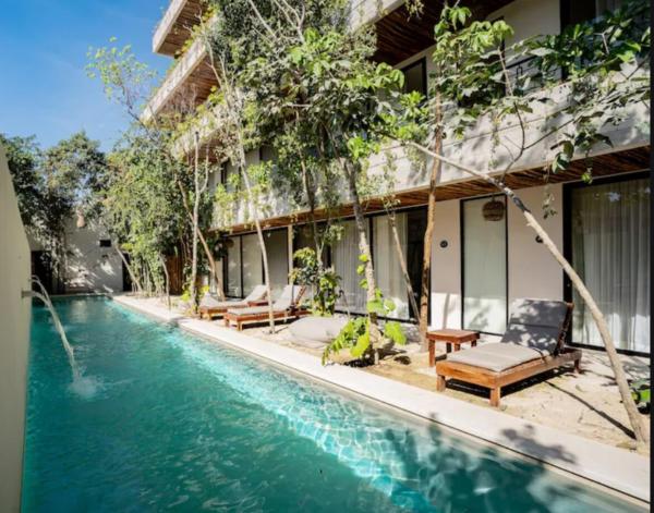 Auf dem Foto ist das Objekt Tulum la Veleta Condo Best Sunrises & Jungle View near Holistika in der Stadt Tulum zu sehen.