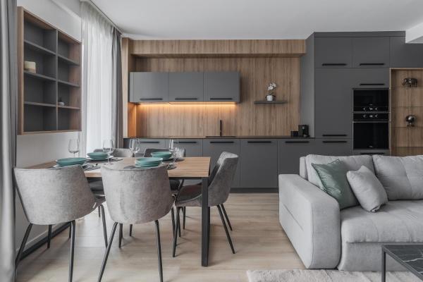 Na fotografii je vidět objekt Luxury Grey Residence - Central, Free Parking, Self Check-In nacházející se ve městě Oradea.