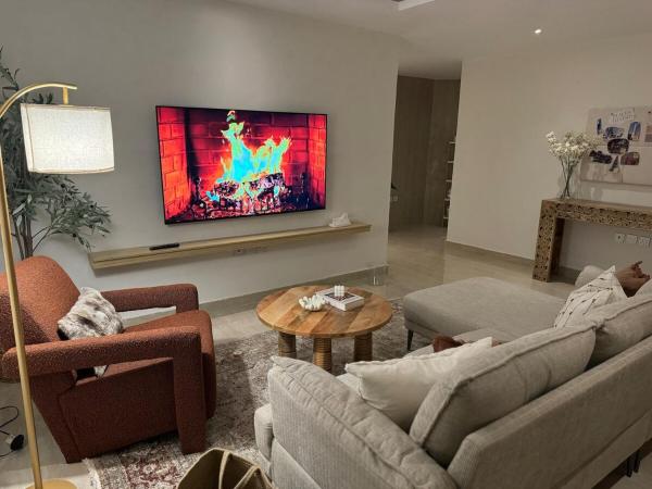 A la foto es mostra l'objecte 5 mins to Boulevard City Luxury Apartment situat a la ciutat de Riad.