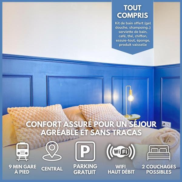 Auf dem Foto ist das Objekt L'Étoilé - Parking Gratuit, Confort & Design Chic in der Stadt Saint-Brieuc zu sehen.