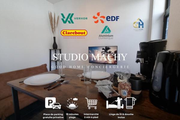 Na fotografii je vidět objekt Studio Machy - Centre-Ville et Parking Gratuit nacházející se ve městě Bourbourg.