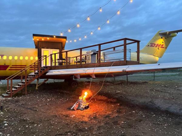 På billedet ses objektet Pilot Lodge - Epic Alaskan Airplane Home DC-9 beliggende i byen Wasilla.