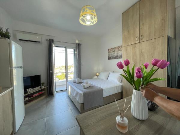 På billedet ses objektet Roomie Studio Near PAGNI beliggende i byen Goúrnai.