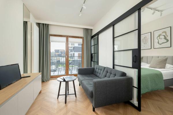 A la foto es mostra l'objecte Exceptional Studio for 2 People in Katowice by Noclegi Renters situat a la ciutat de Katowice.