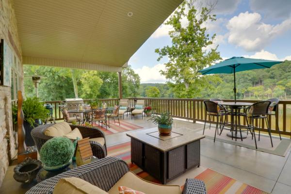 A la foto es mostra l'objecte Riverfront Mountain Home quarter Mi to Boat Launch situat a la ciutat de Norfork.