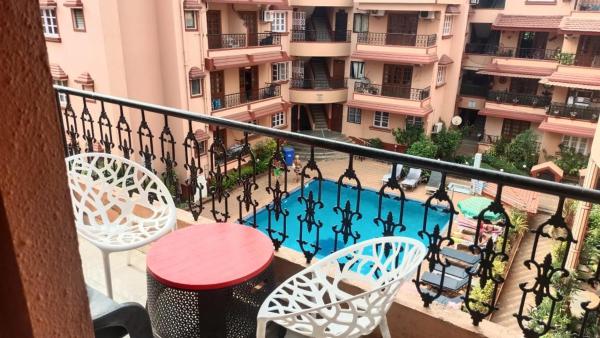 A la foto es mostra l'objecte 1 bhk apartment with pool baga beach saldana situat a la ciutat de Calangute.