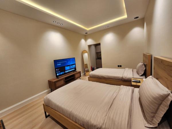 A la foto es mostra l'objecte Stylish Twin-Bed Studio - Prime Location situat a la ciutat de Riad.