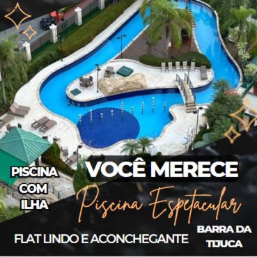 På billedet ses objektet Magnifico Flat na Barra da Tijuca 704, com Linda Piscina, Academia, Balsa para Praia, Microondas, Frigobar, Tv Smart, Varanda e Mesa para Trabalho beliggende i byen Barra da Tijuca.