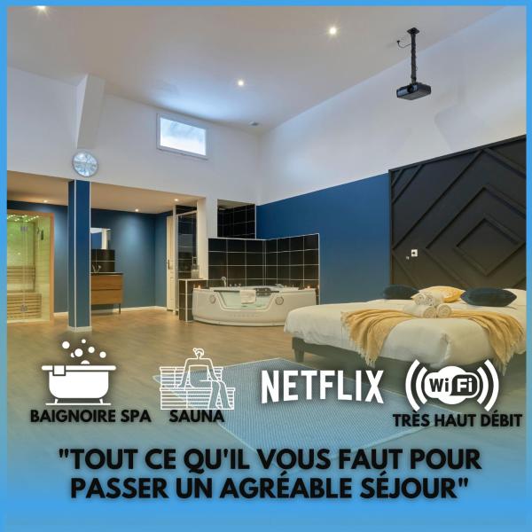 A la foto es mostra l'objecte NG Prestige - Nain I Suite Spa Privatif Premium I Jacuzzi - Sauna - Netflix - Projecteur situat a la ciutat de Roubaix.