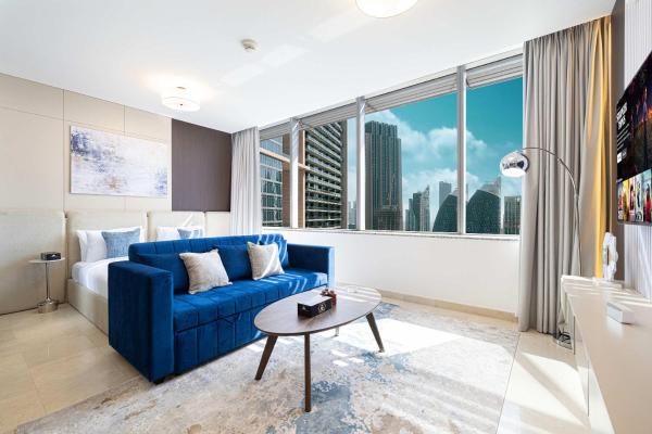 Na zdjęciu widoczny jest obiekt King Bed & Modern Comfort Studio in DIFC Downtown położony w mieście Dubaj.