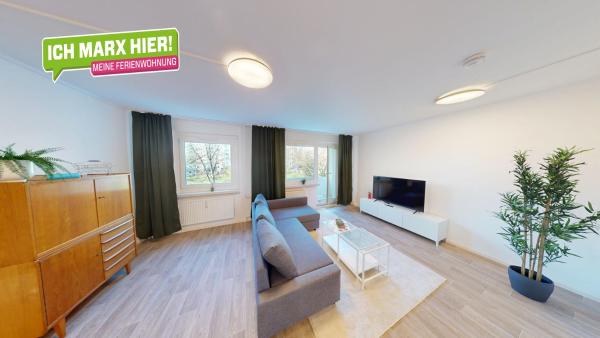 Na fotografii je vidět objekt Wohlfühlambiente trifft Ostalgiecharme, WLAN nacházející se ve městě Chemnitz (Saská Kamenice).