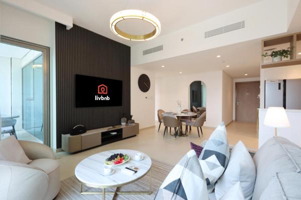 På billedet ses objektet Livbnb Suites - Lavish 2BR w/ Burj Khalifa Views & Near Dubai Mall beliggende i byen Dubai.