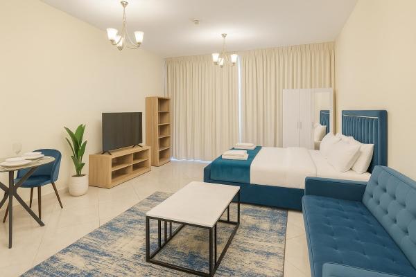 A la foto es mostra l'objecte Work & Relax Studio in JVC with Gym, Pool and Parking situat a la ciutat de Dubai.