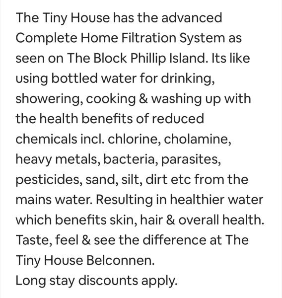 Фотография 2: Tiny House in Belconnen 1BR Self Contained Complete Home Filtration as seen on The Block Phillip Island Wine
