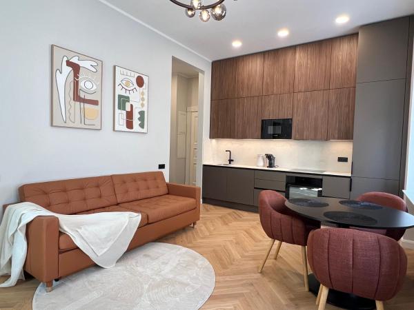A la foto es mostra l'objecte Amazing 1BR Premium Location situat a la ciutat de Riga.