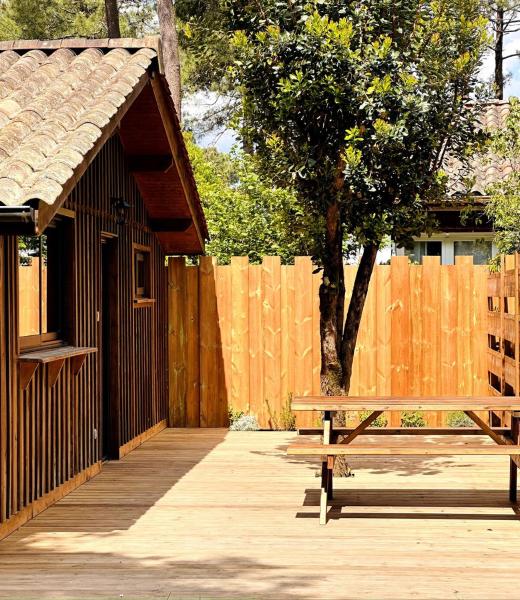 A la foto es mostra l'objecte Cabin, terrace and enclosed garden situat a la ciutat de Lanton.