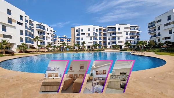 På billedet ses objektet Appartement luxueux - Piscines, Plage 300m, Résidence fermée beliggende i byen Martil.