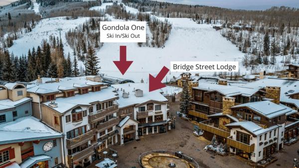 The photo shows the Bridge Street - Unit 201 located in the city of Vail.