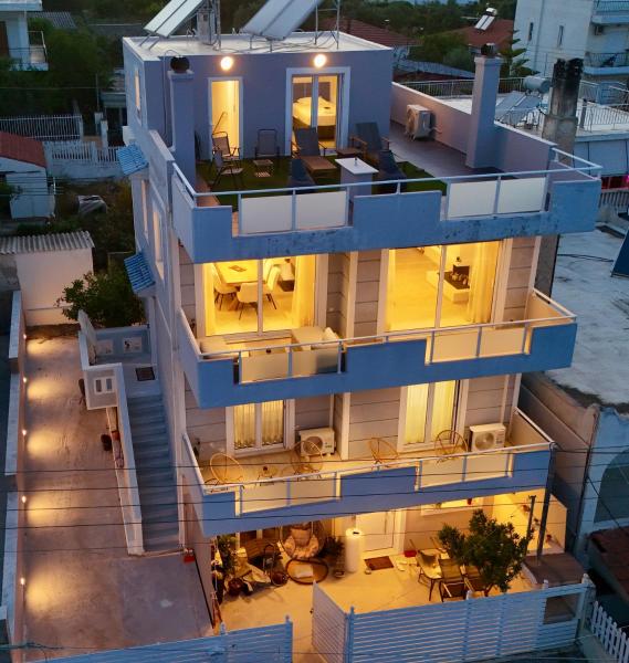 På billedet ses objektet Horizon Luxury Living Breathtaking Seaview Minutes from the Airport beliggende i byen Artemida.