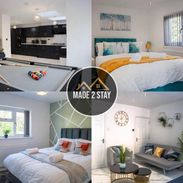 A la foto es mostra l'objecte Luxury Solihull 6 bed 3 bath house 16 guests JLR HS2 BHX situat a la ciutat de Sheldon.